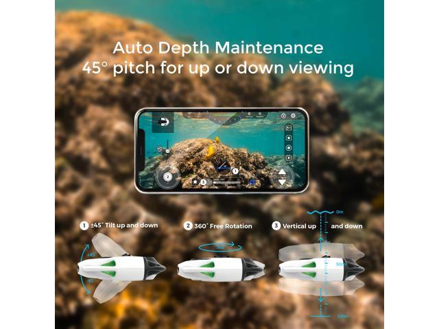 Youcan Robot BW Space Pro Professional Underwater Drone with Camera APP Remote Control RC Submarine with 4K UHD Image Stabilization 1080P,Long battery life,100M Tether,ROV