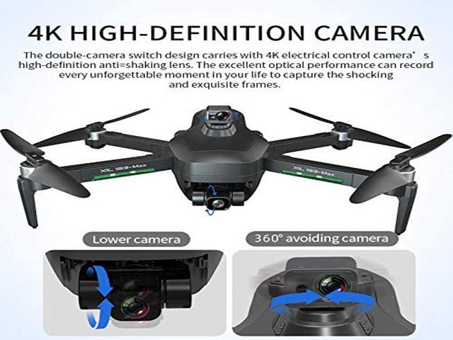 OPTIMAL GPS Drone for adults with 360 ?? obstacle avoidance and 4K HD Three-Axis Gimbal Camera, 5G WIFI FPV long flight time RC Quadcopter Brushless (3 batteries)