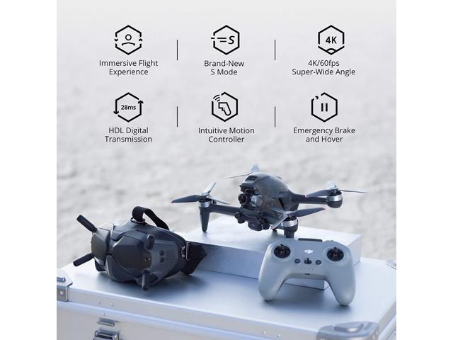 DJI FPV Combo with Motion Controller - First-Person View Drone Quadcopter UAV with 4K Camera, S Flight Mode, Super-Wide 150?? FOV, HD Low-Latency Transmission, Emergency Brake and Hover