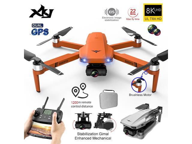 KF102 GPS Drone 8K HD Camera 2-Axis Gimbal Professional Anti-Shake Aerial Photography Brushless Foldable Quadcopter 1.2km Gray 8K 3 Battery