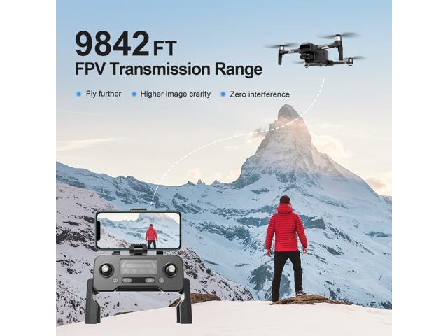 Holy Stone HS600 GPS Drone with 4K Camera, 2-Asix Gimbal, EIS and 3KM FPV - Drones for Adults Brushless Motor, Auto Return, Follow Me, Waypoints, Circle Fly and 56 Min Long Flight