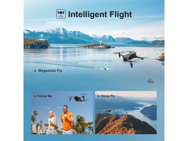 Holy Stone HS600 GPS Drone with 4K Camera, 2-Asix Gimbal, EIS and 3KM FPV - Drones for Adults Brushless Motor, Auto Return, Follow Me, Waypoints, Circle Fly and 56 Min Long Flight